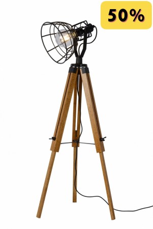 JOSHUA Floor lamp-Black-1xE27-60W-Wood